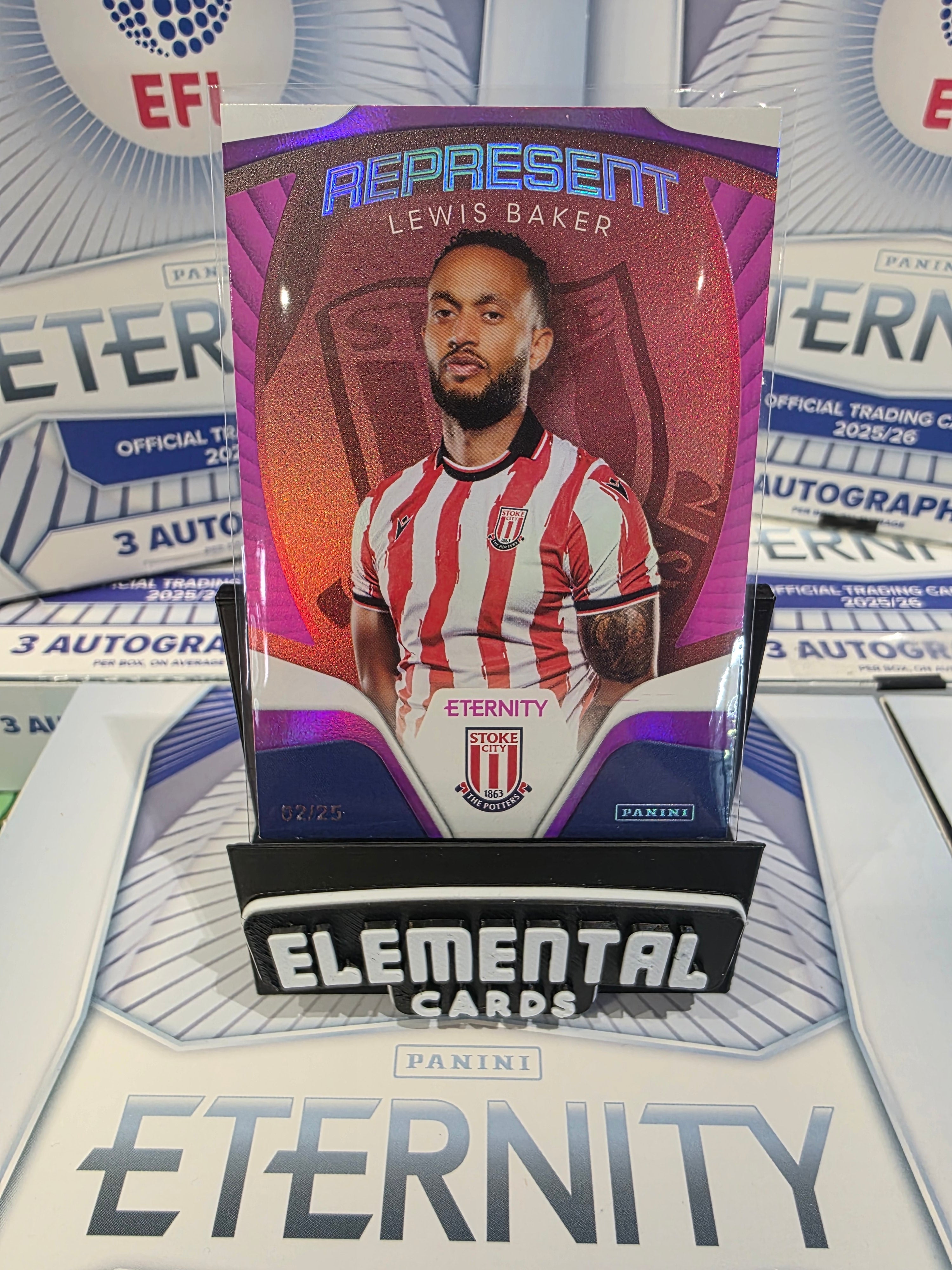 Panini: EFL Eternity Lewis Baker 02/25 Stoke City FC Paralell Hit Chase Represent