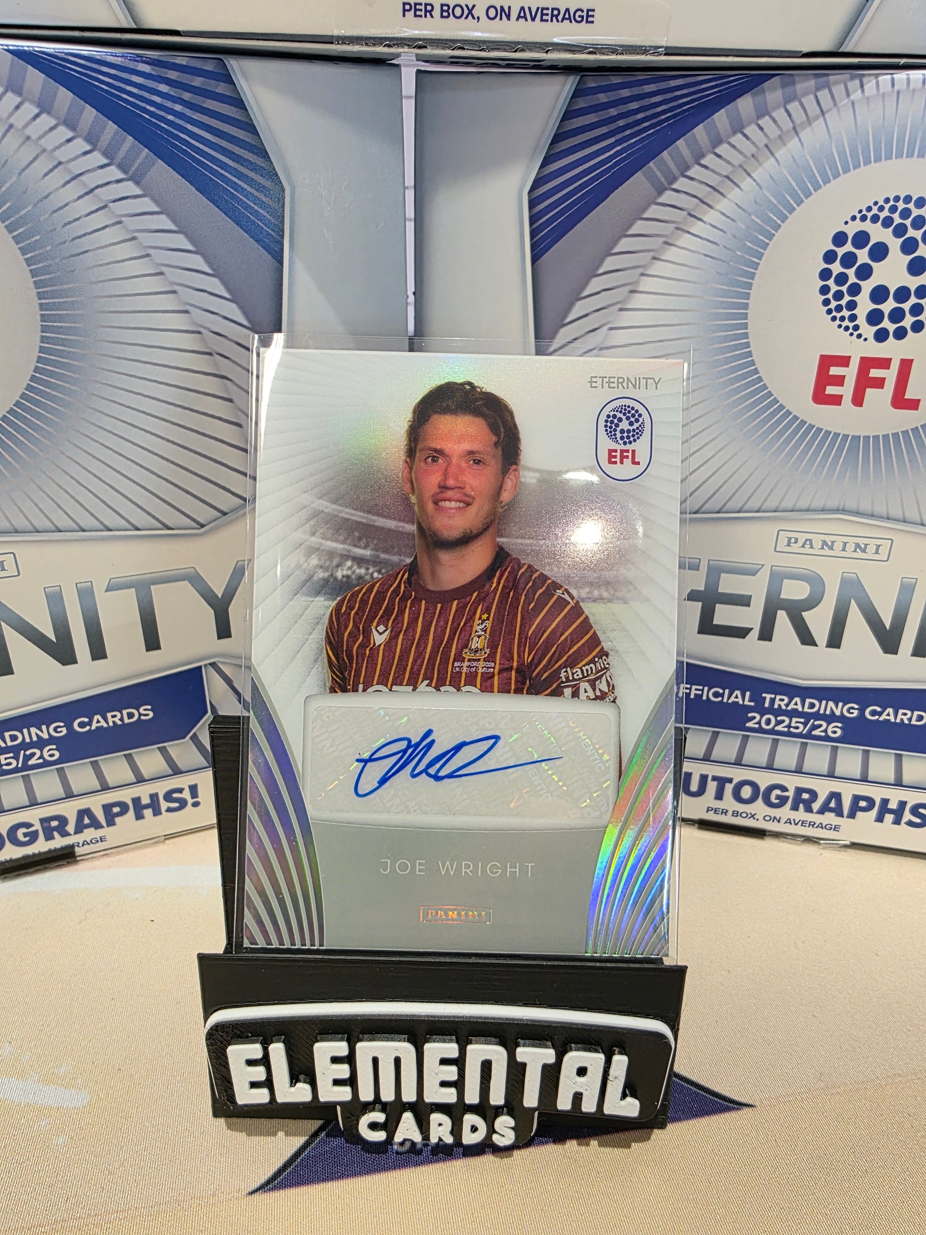Panini: EFL Eternity Joe Wright Auto Bradford City FC