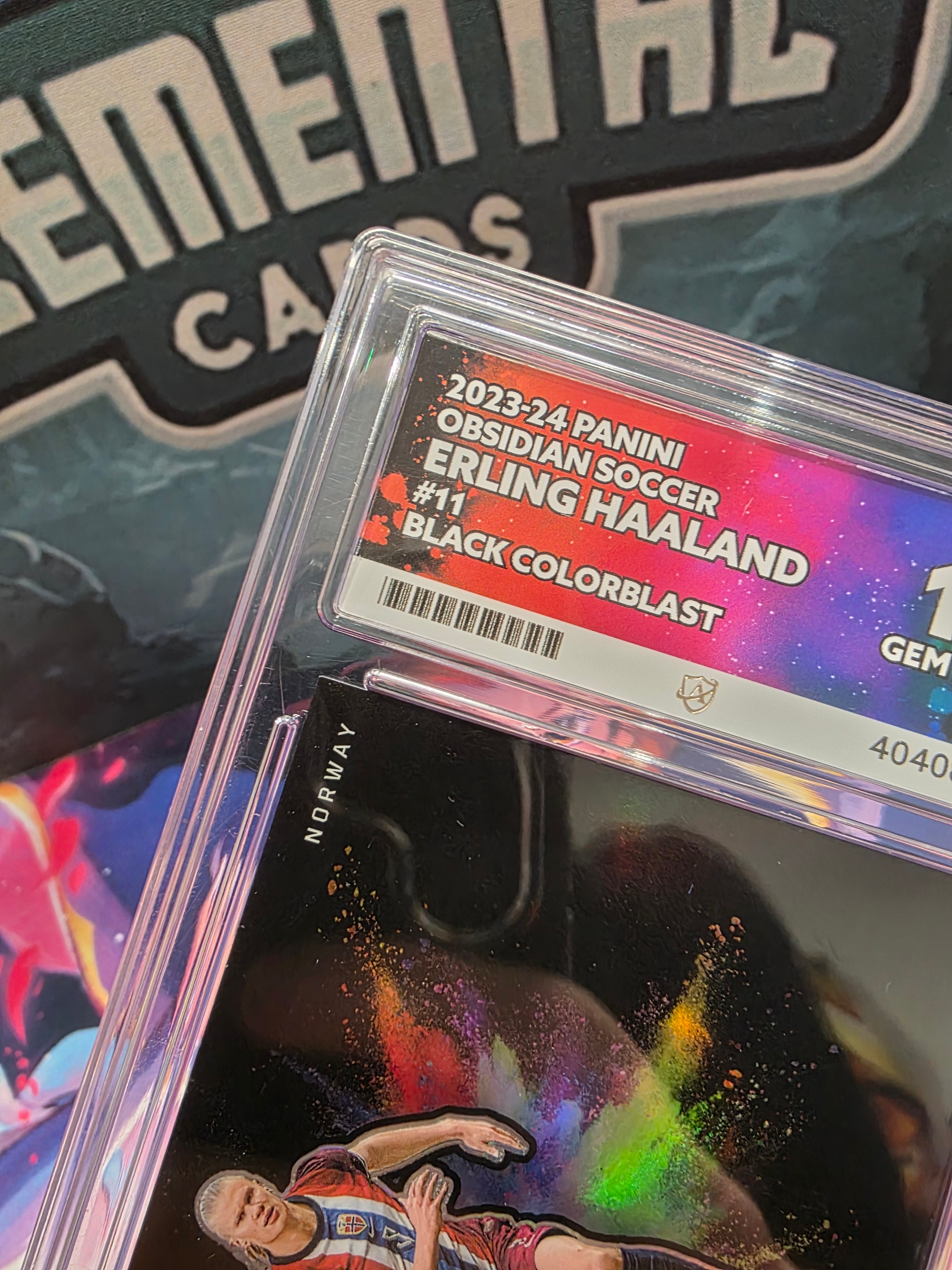 POP 2 - Erling Haaland Colorblast 2023-24 Obsidian Black Norway Case Hit SSP ACE 10