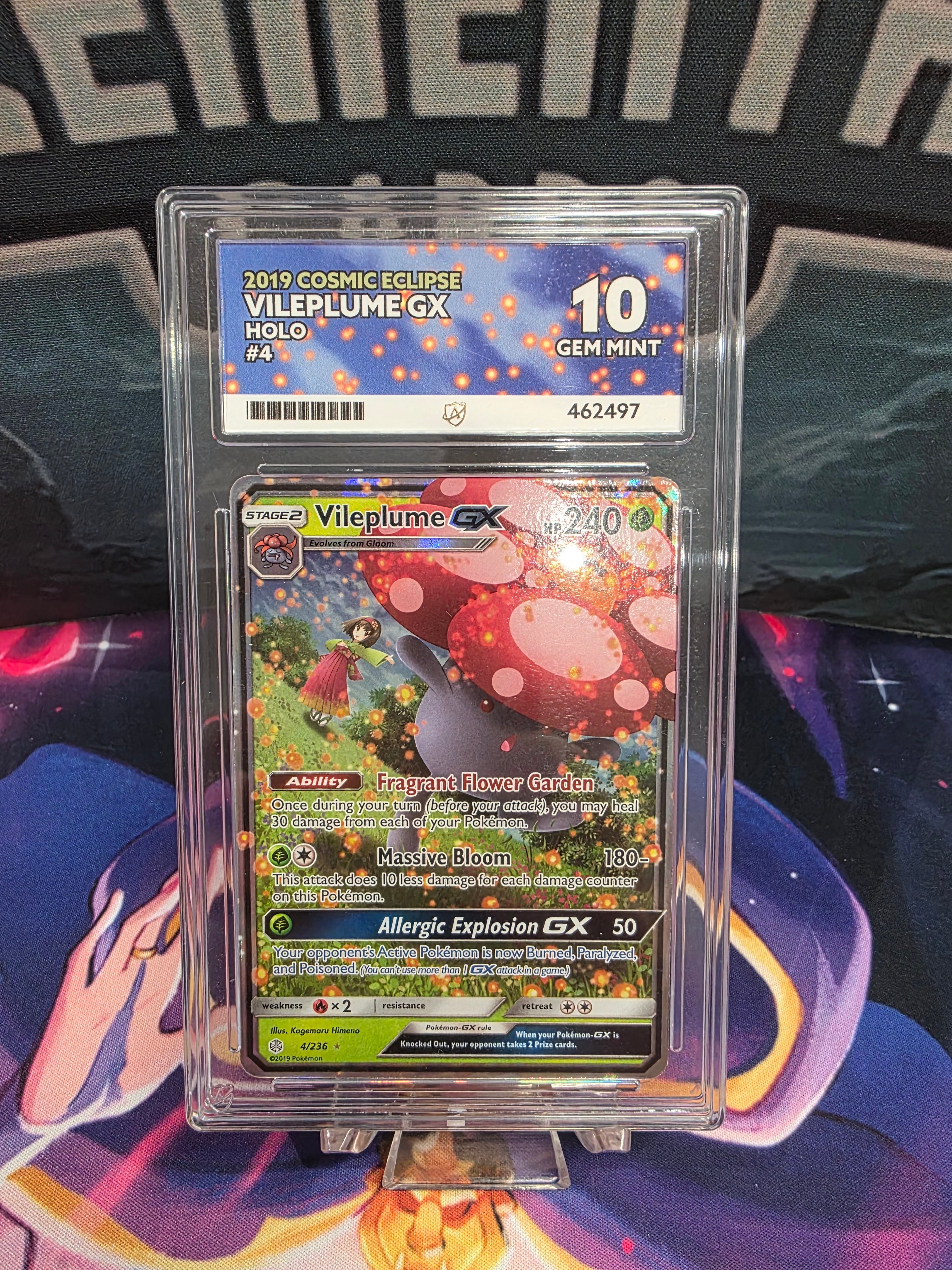 Vileplume GX 4/236 Cosmic Eclipse Holo Full Art ACE 10 Slab