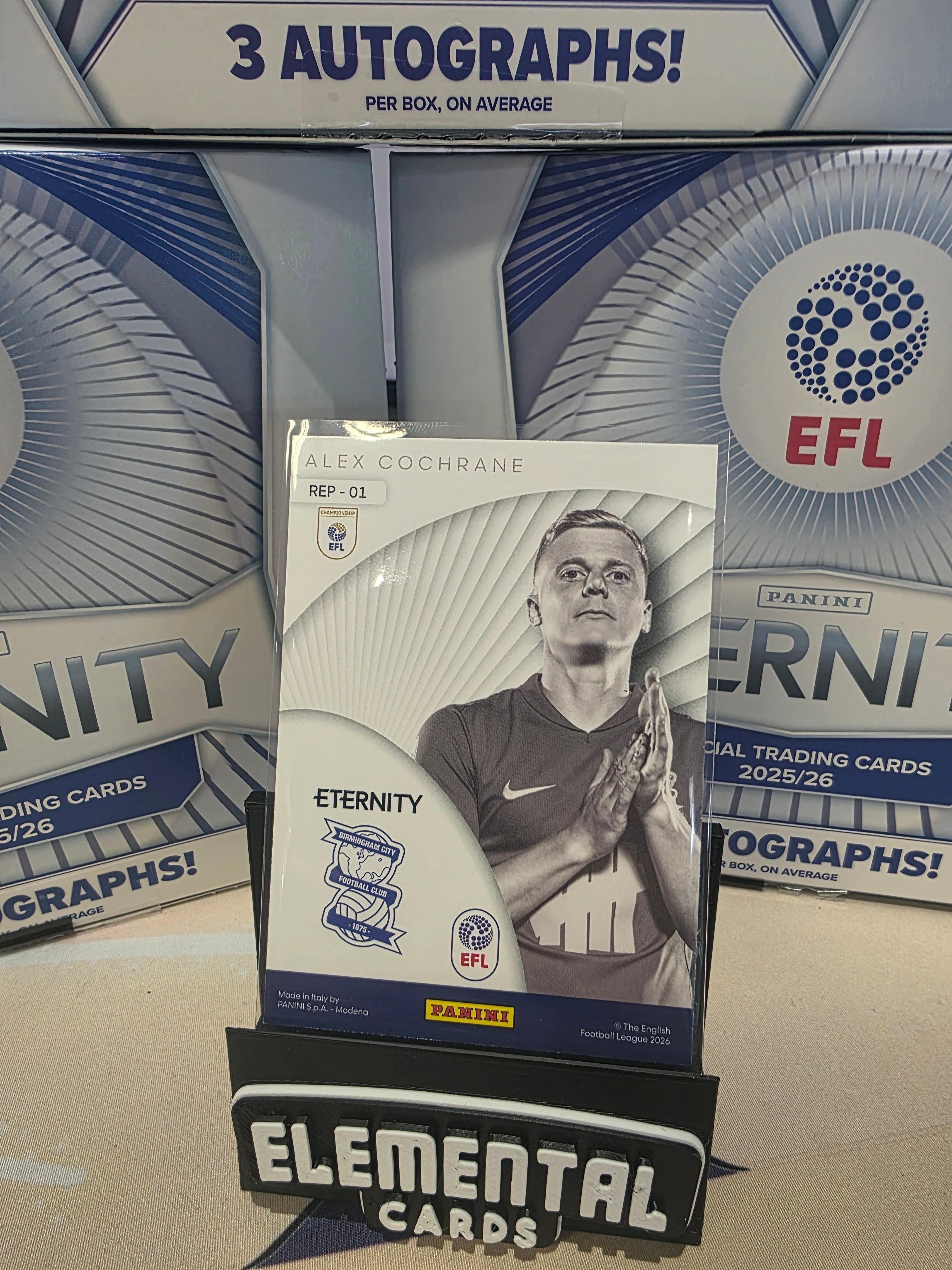 Panini: EFL Eternity Alex Cochrane 5/5 Bookend Gold Represent Birmingham FC