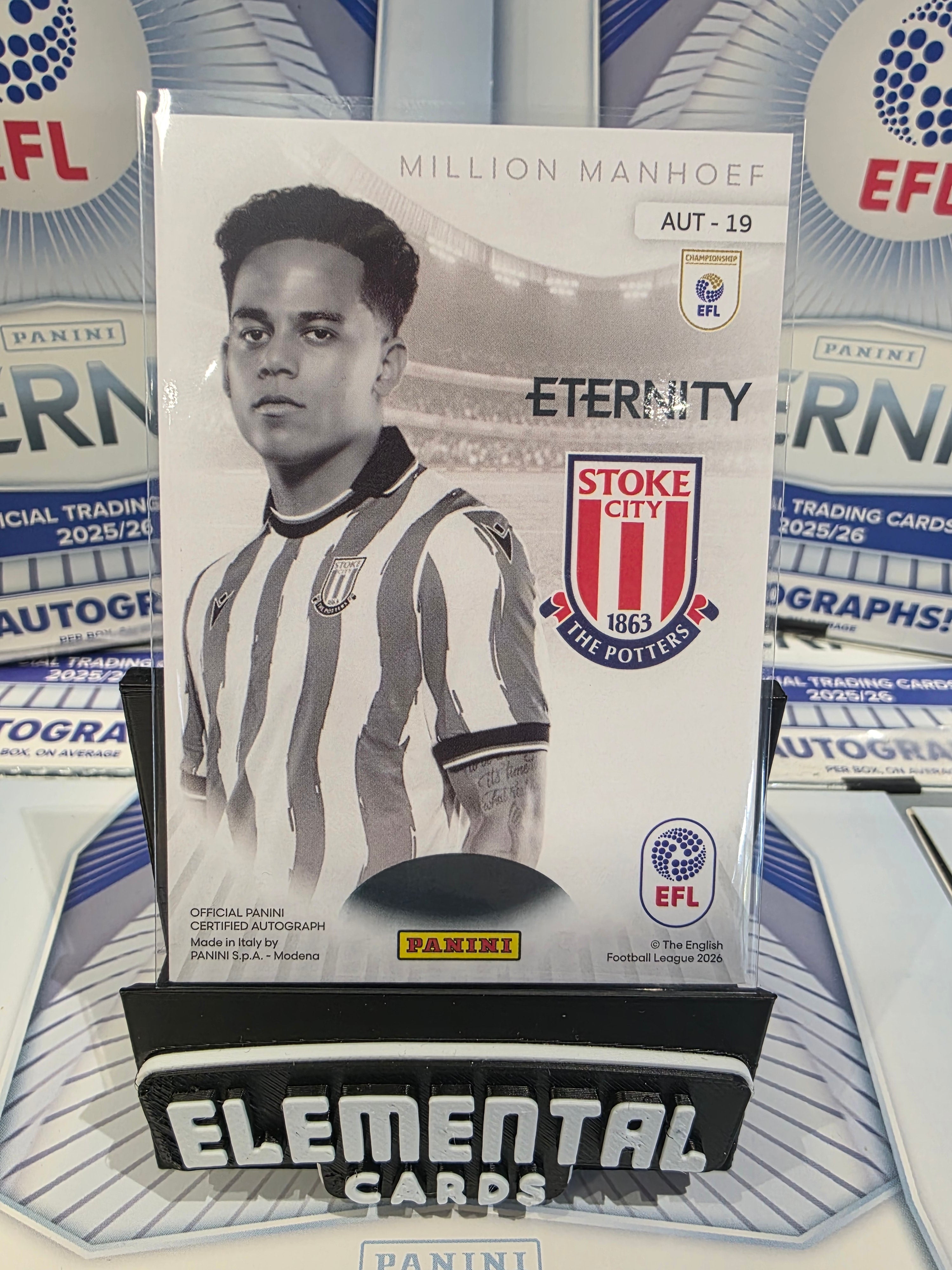 Panini: EFL Eternity Million Manhoef Auto Handsigned Authentic