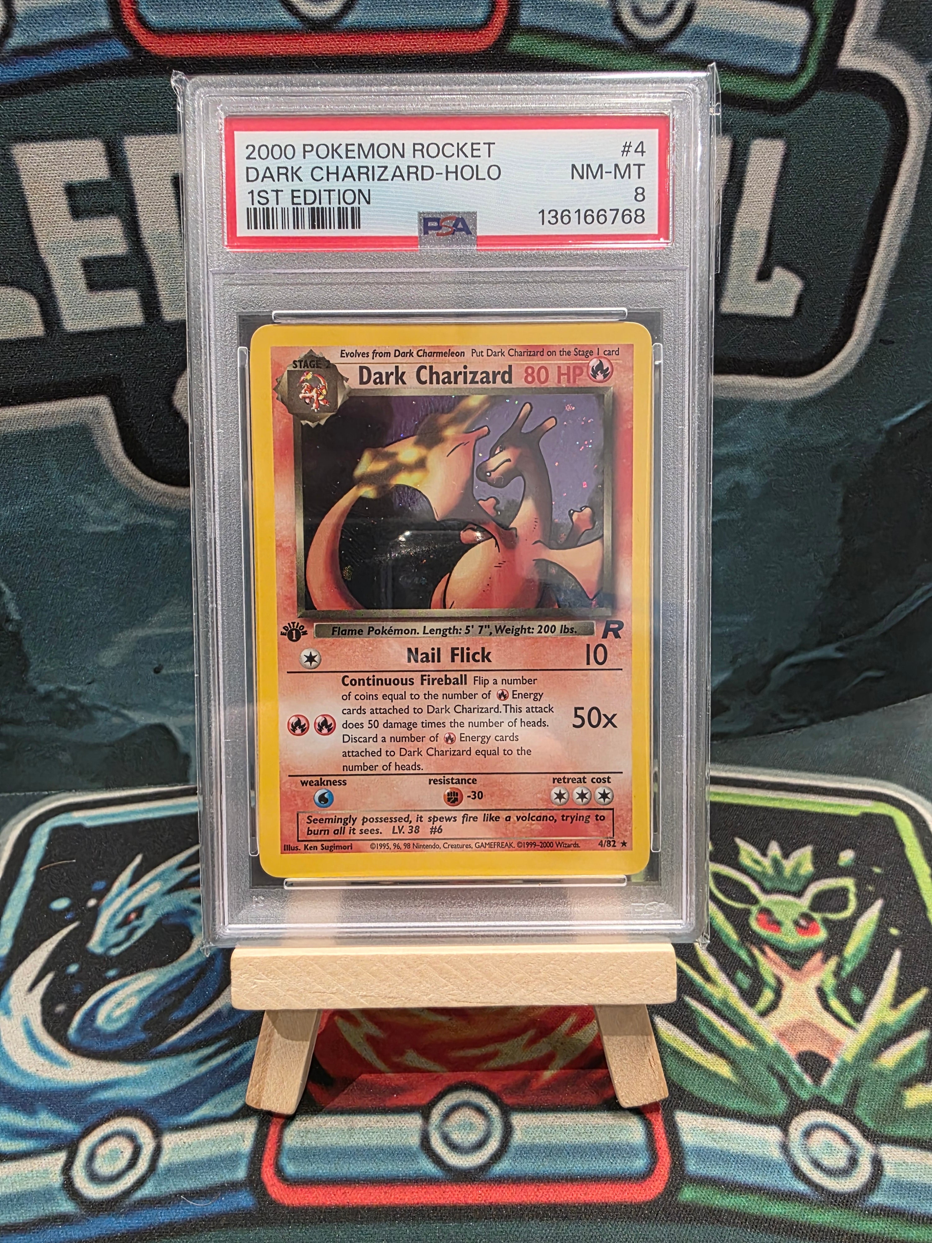 Dark Charizard 4/82 1st Edition Rocket Holo 2000 PSA 8