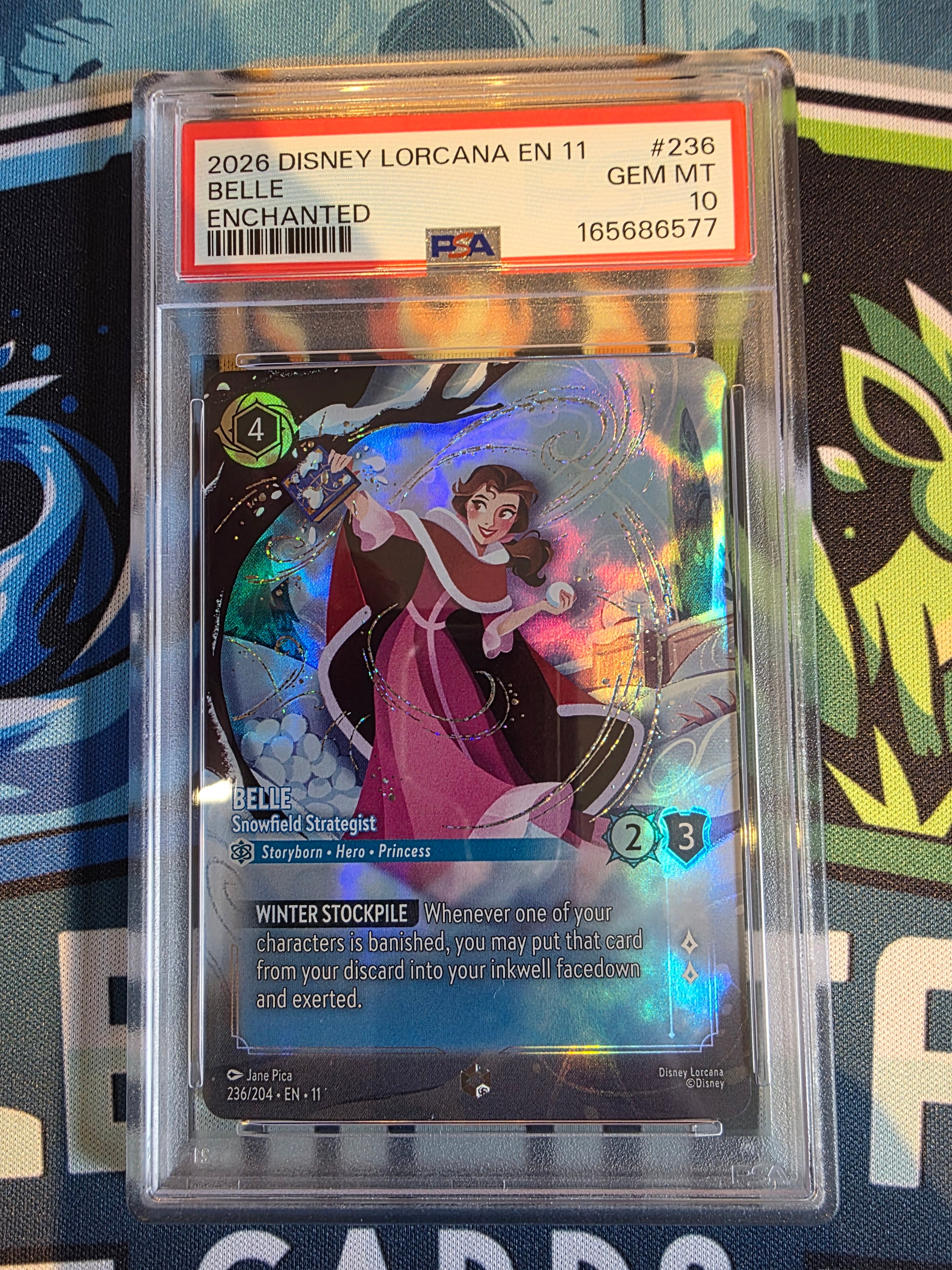 Belle Snowfield Strategist Enchanted PSA 10 236/204 Winterspell Lorcana