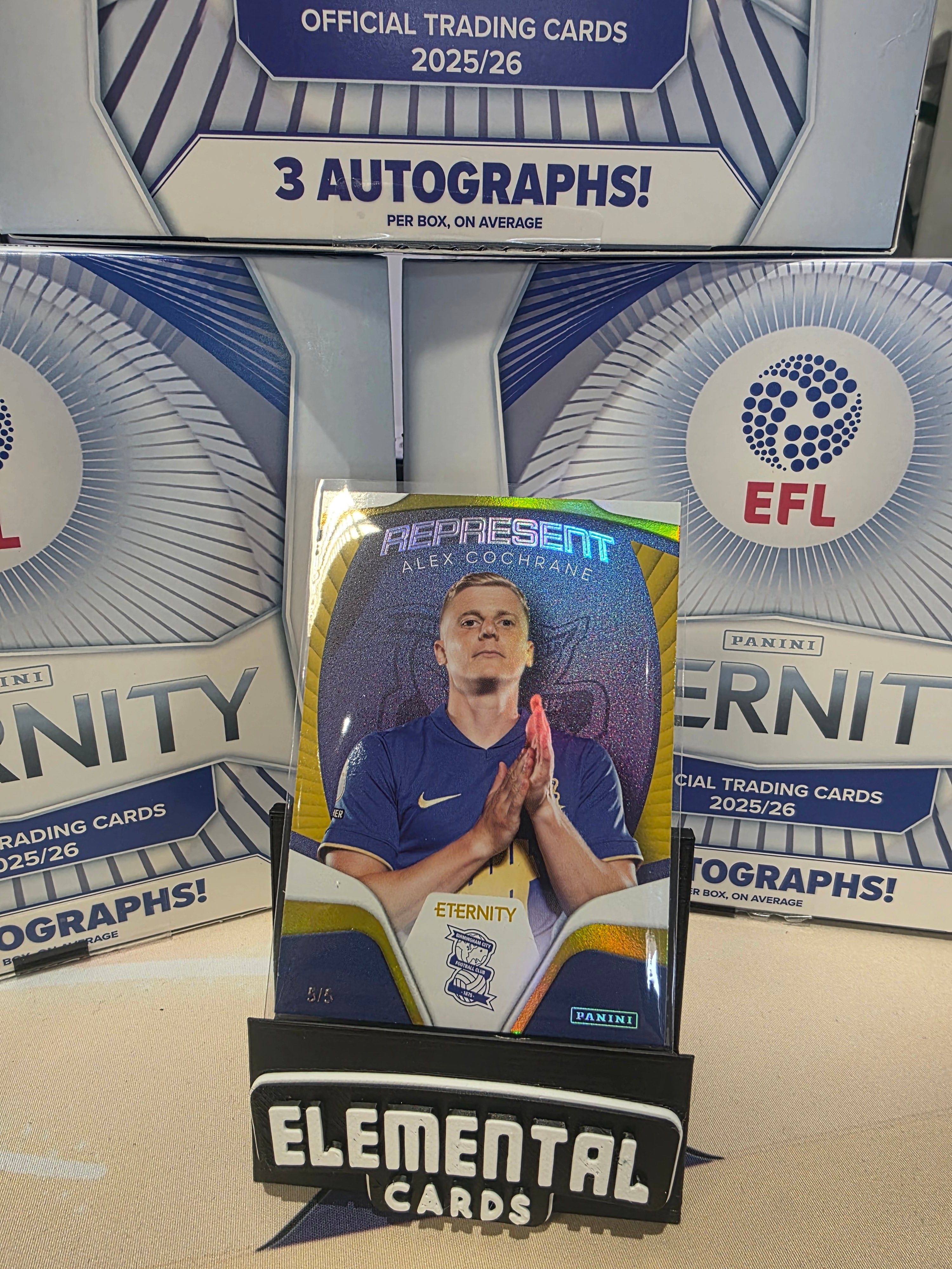 Panini: EFL Eternity Alex Cochrane 5/5 Bookend Gold Represent Birmingham FC