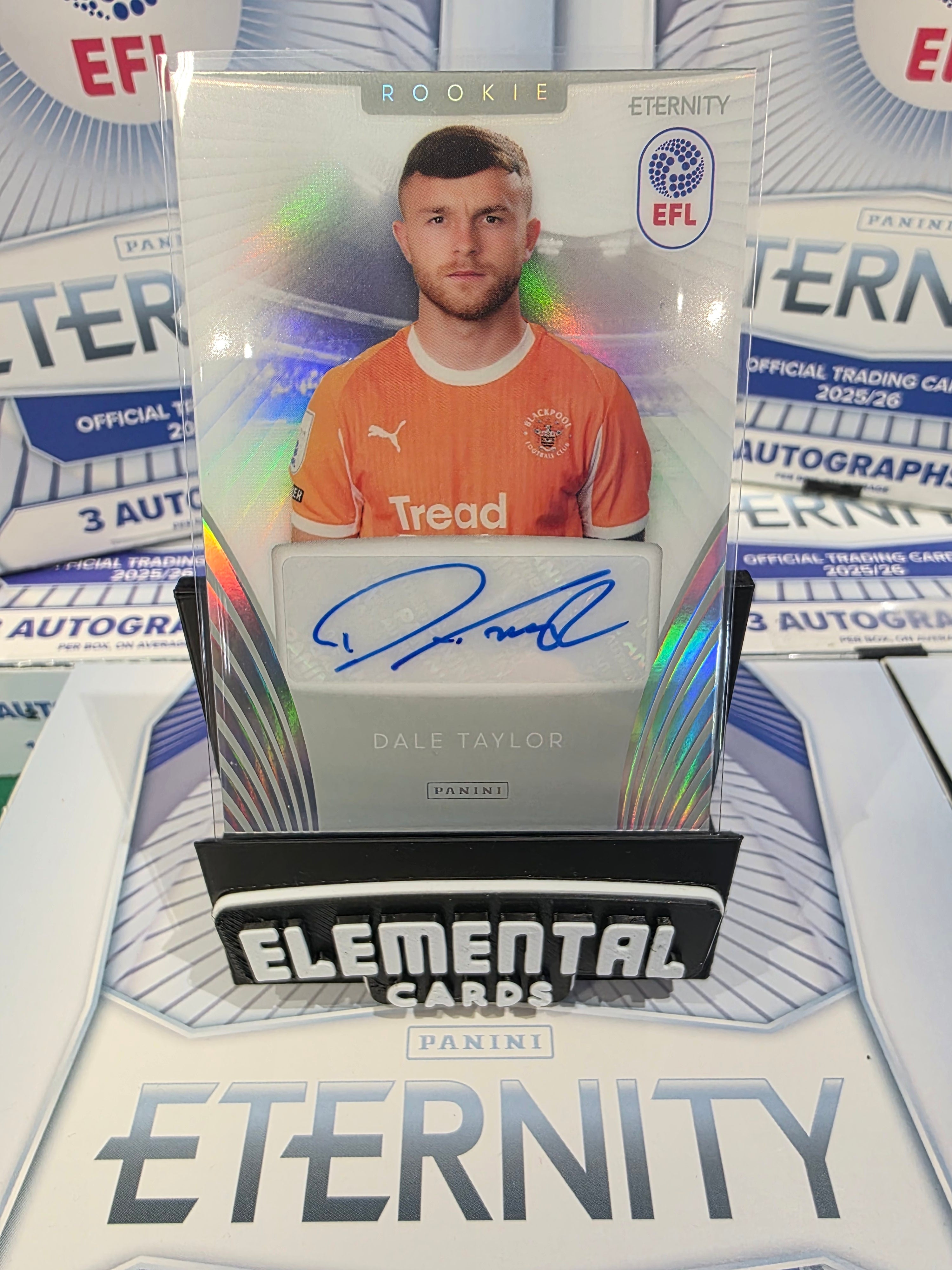 Panini: EFL Eternity Dale Taylor Auto Blackpool FC Handsigned Authentic