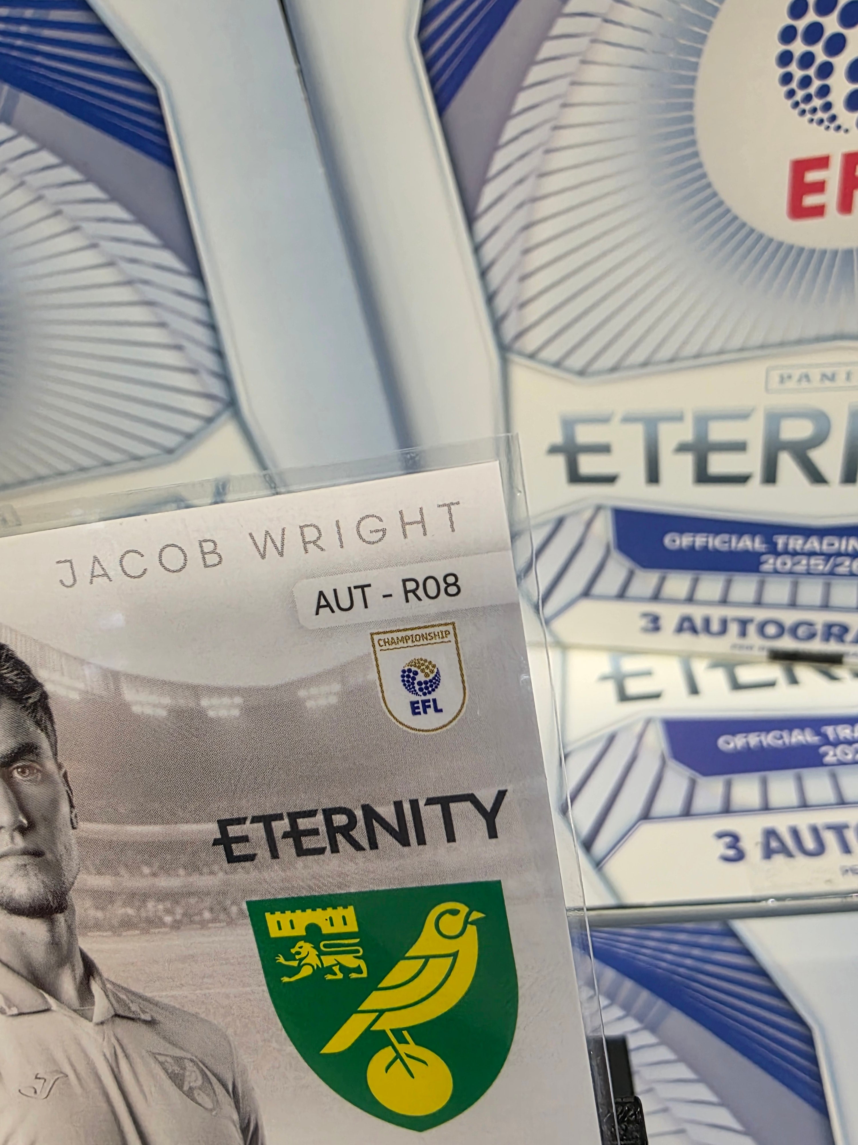 Panini: EFL Eternity Jacob Wright Rookie Auto Norwich FC