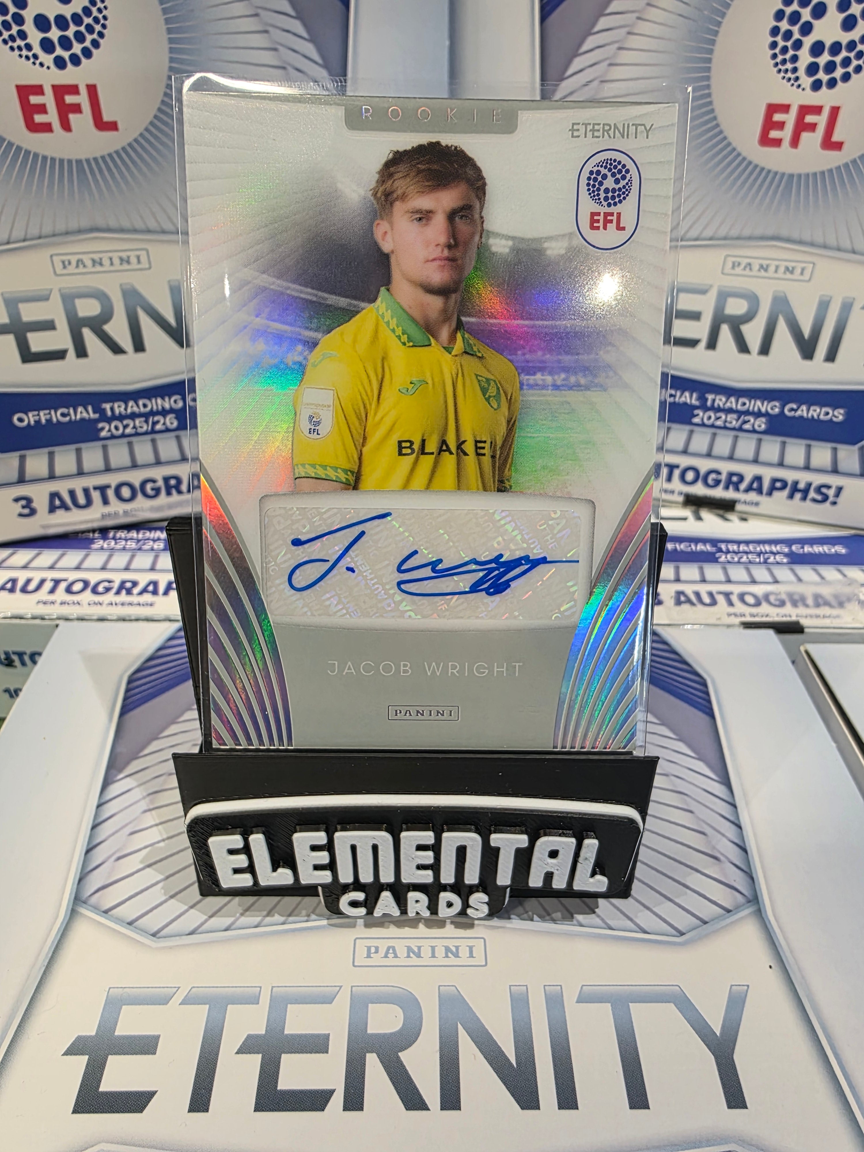 Panini: EFL Eternity Jacob Wright Rookie Auto Norwich FC