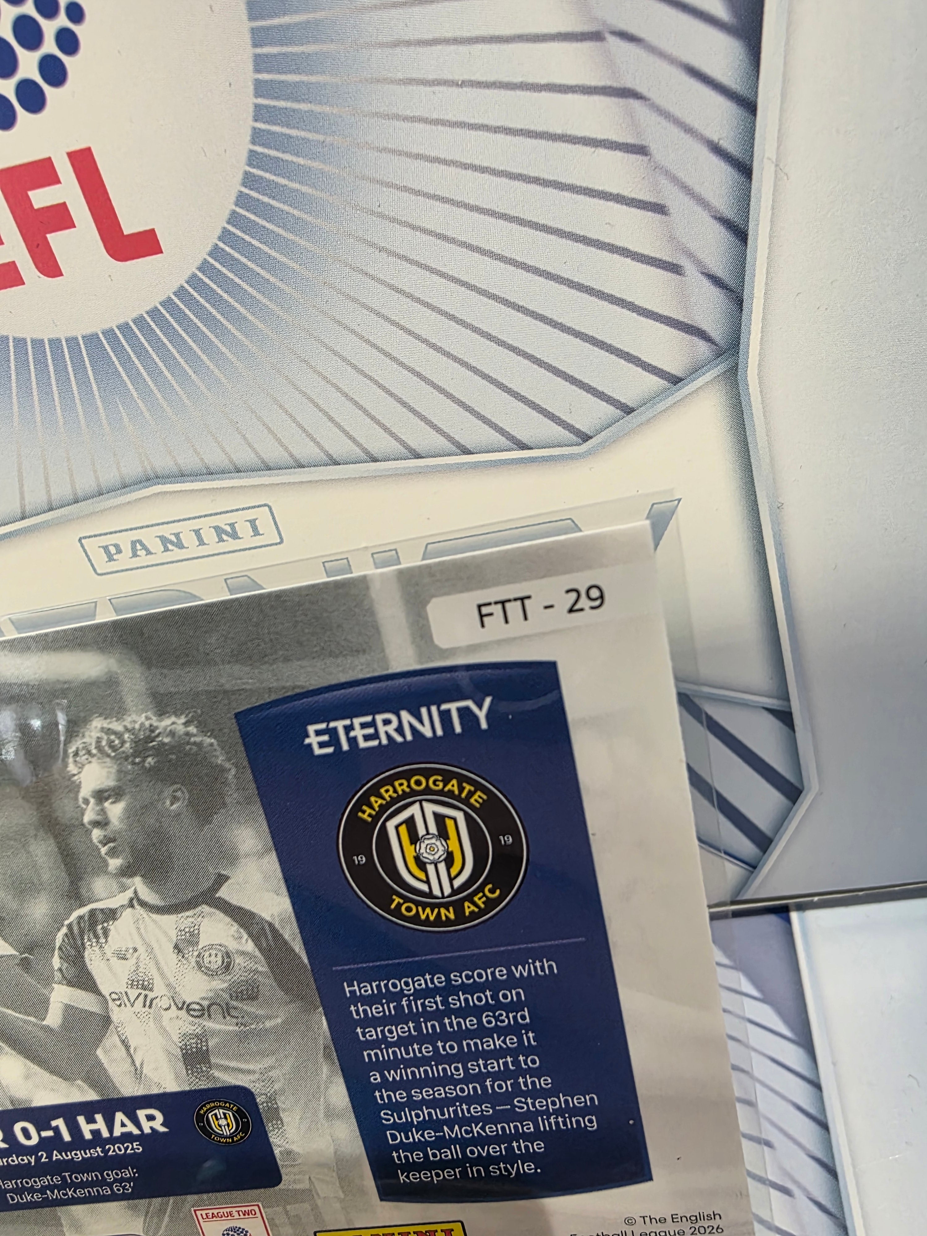 Panini: EFL Eternity Harrogate Town AFC For The Team 5/5 Bookend Rare Hit