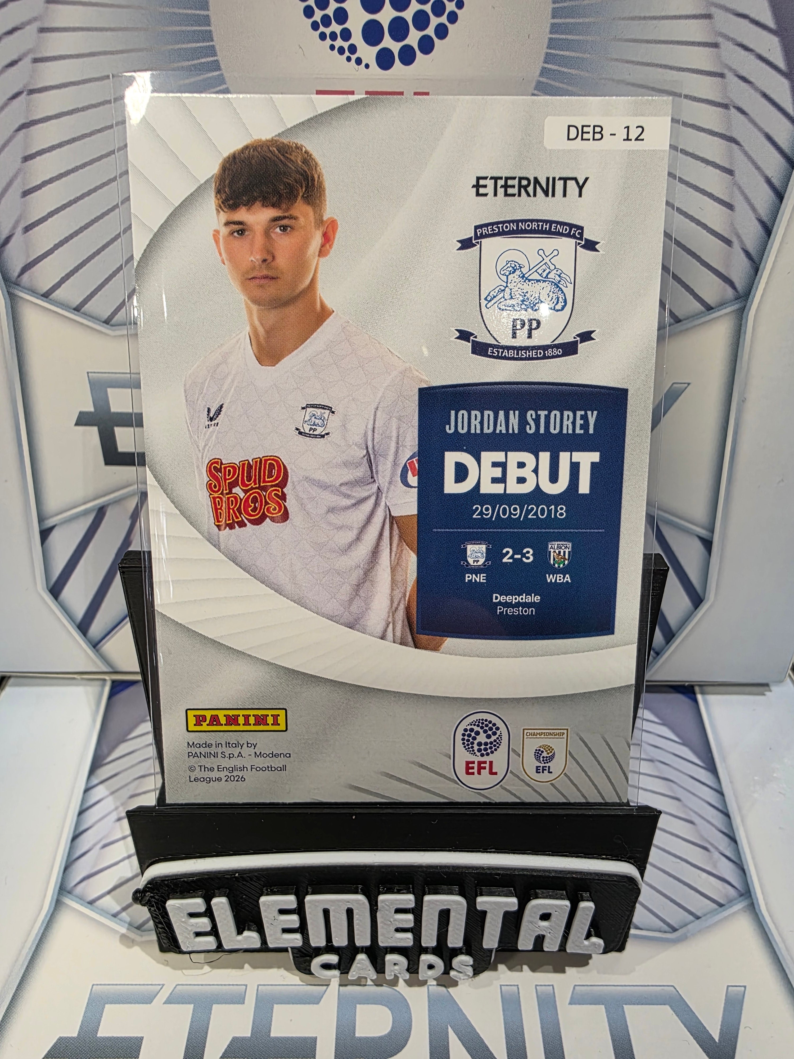 Panini: EFL Eternity Jordan Storey 05/25 Debut Preston North End FC Insert