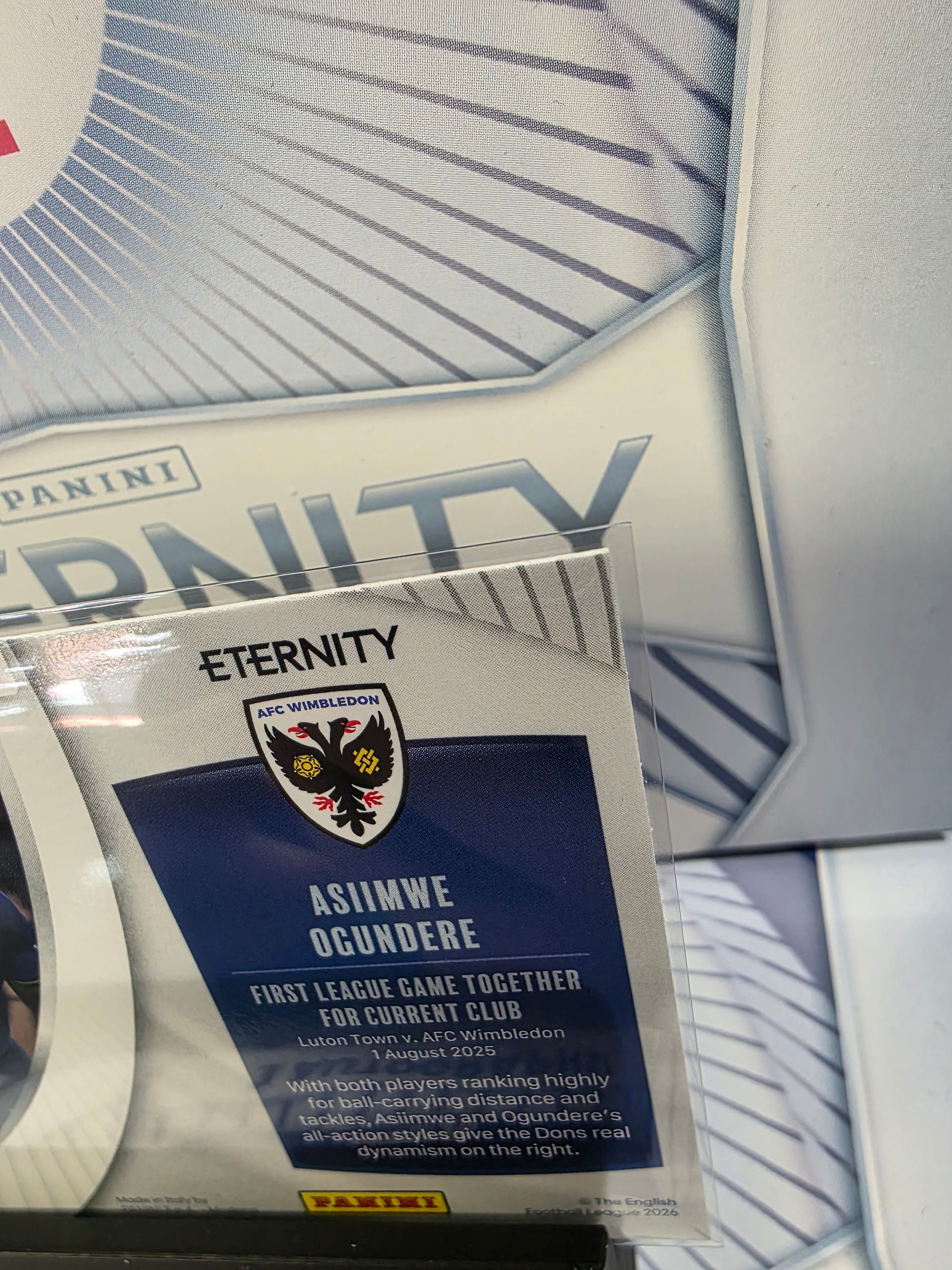 Panini: EFL Eternity Asiimwe / Ogundere 03/25 Wimbledon AFC Twogether