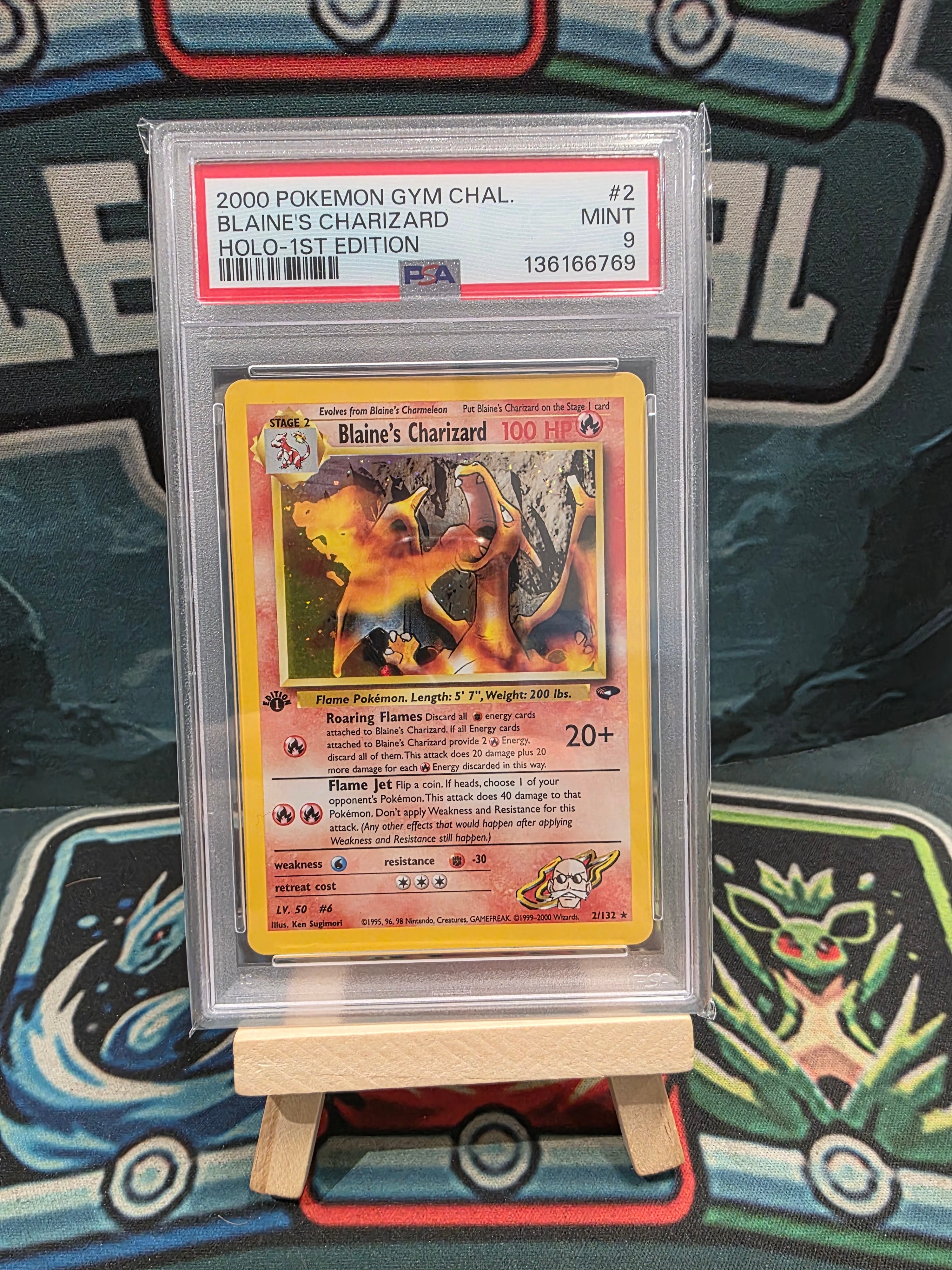 Blaine's Charizard Holo 2/132 1st Edition Gym Challenge 2000 PSA 9