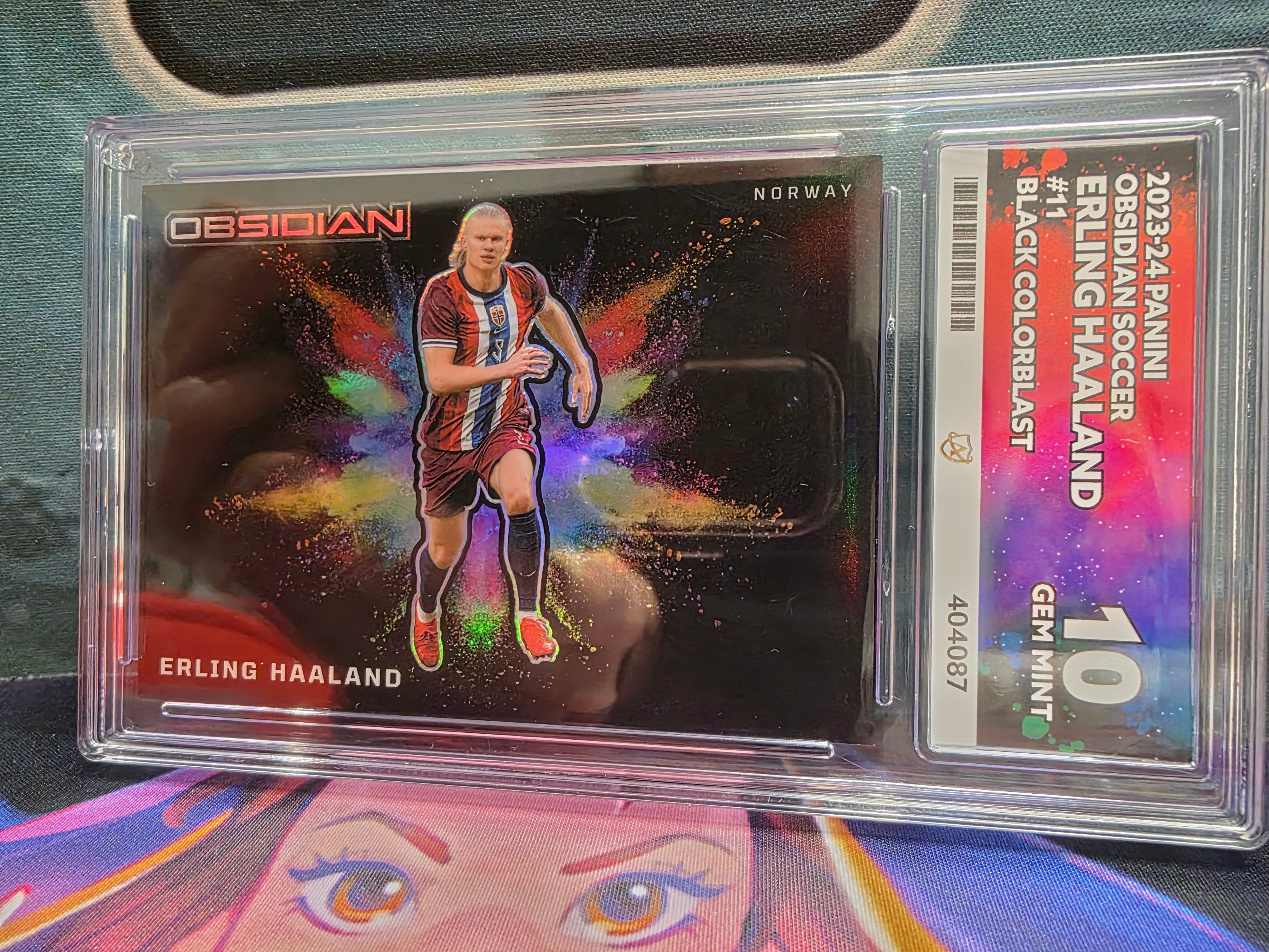 POP 2 - Erling Haaland Colorblast 2023-24 Obsidian Black Norway Case Hit SSP ACE 10