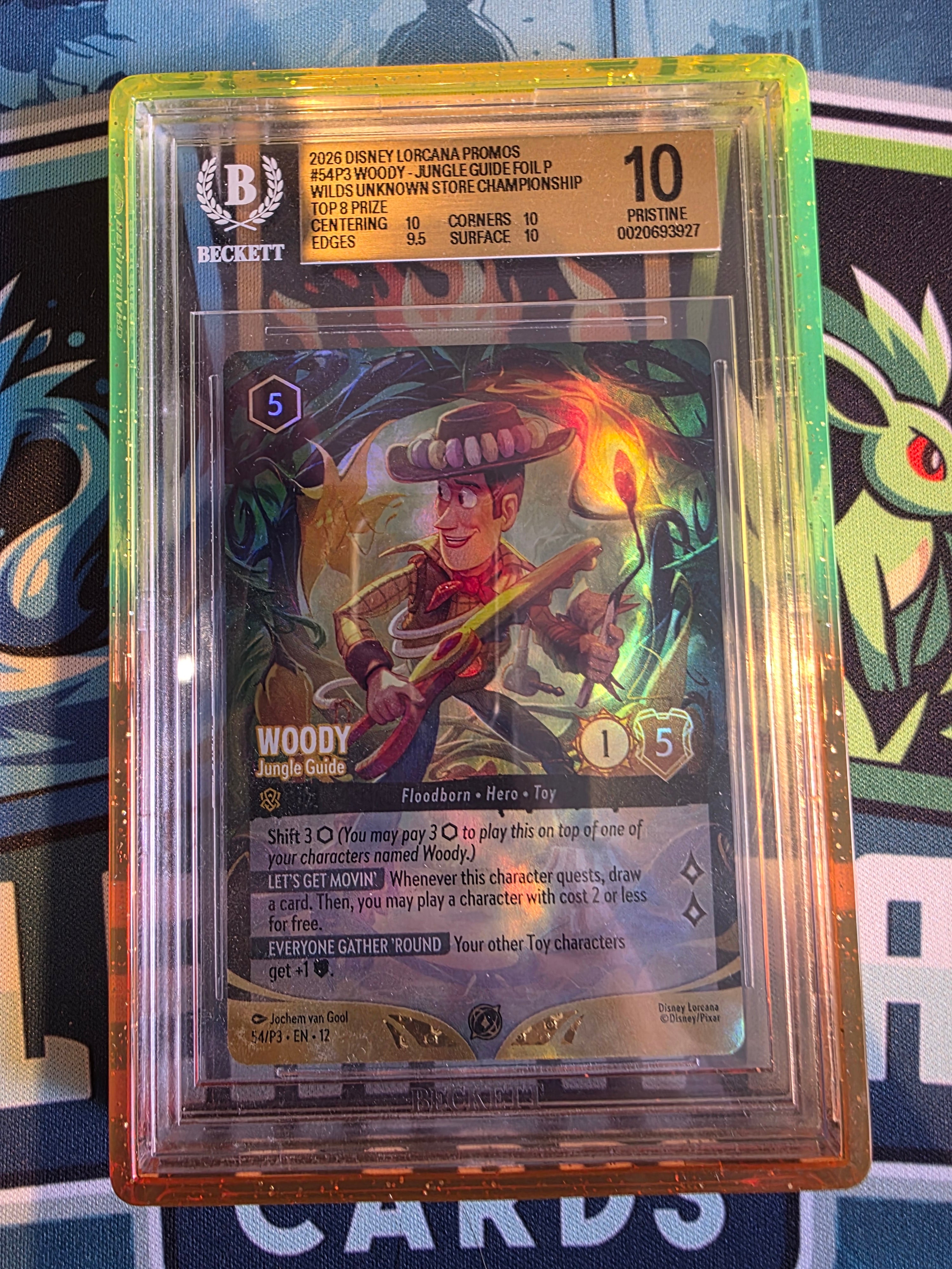 Woody Jungle Guide Top 8 Championships Promo Foil BGS 10 Lorcana Wilds Unknown Toy Story
