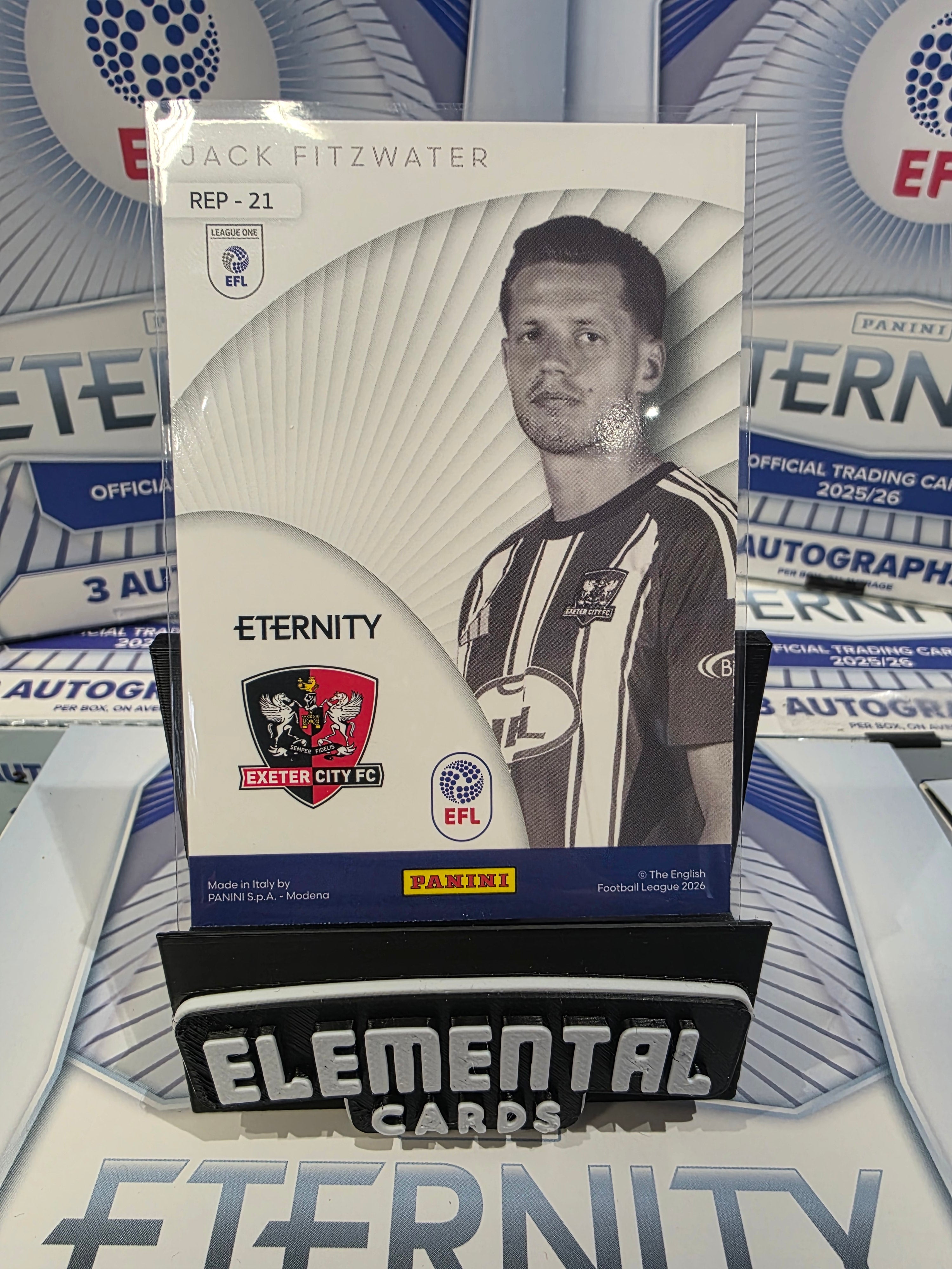 Panini: EFL Eternity Jack Fitzwater 25/50 Exeter CITY FC Represent