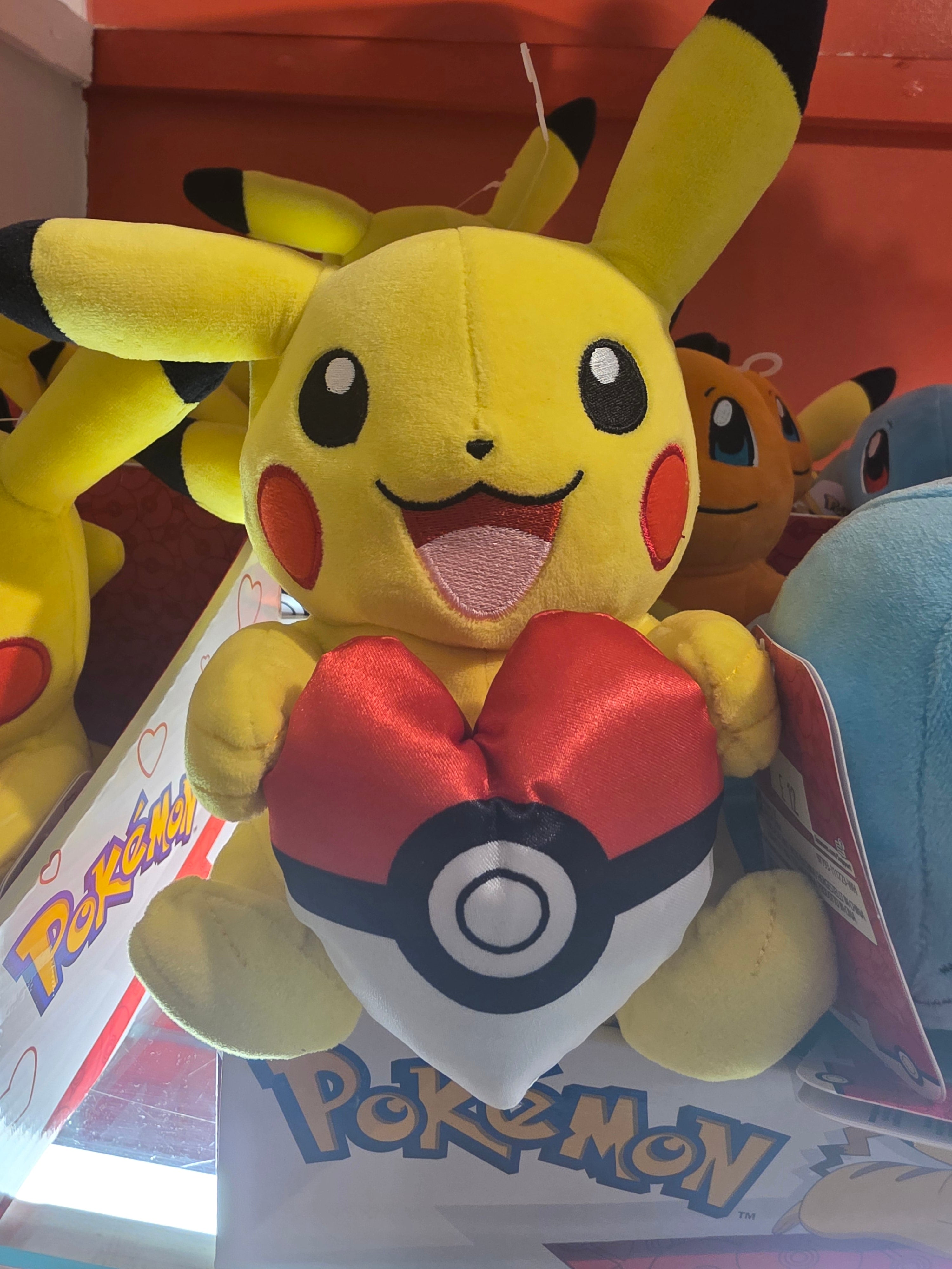 Pikachu with Love Ball Heart 8 inch Plush