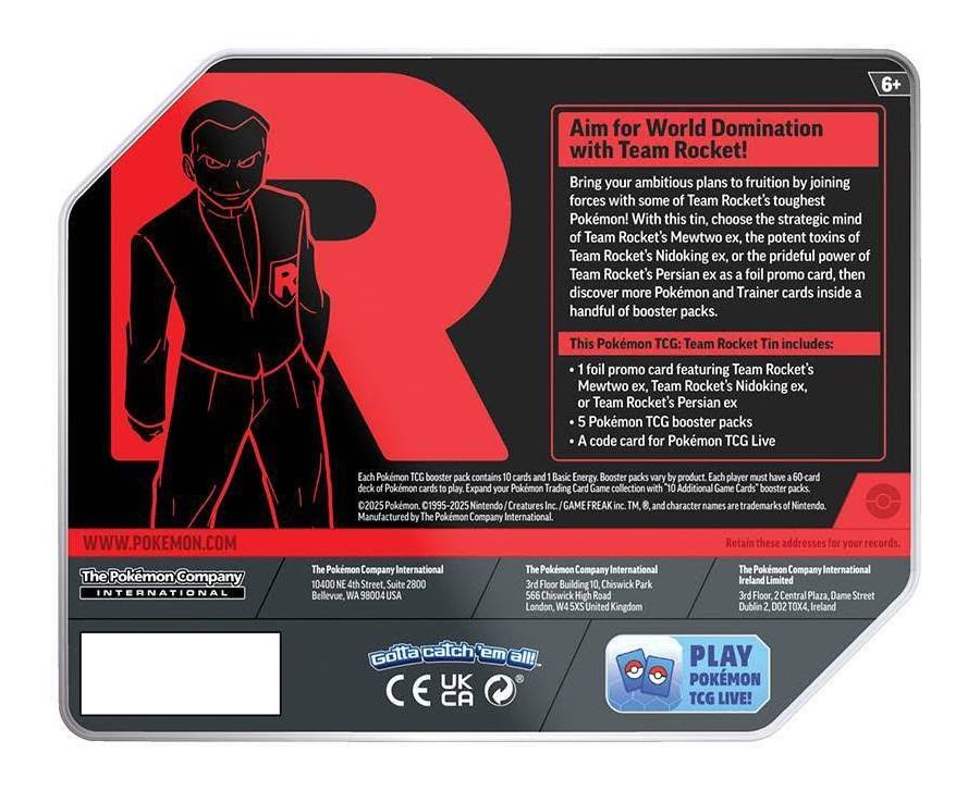 Pokemon TCG: Team Rocket Tin (Random Design)